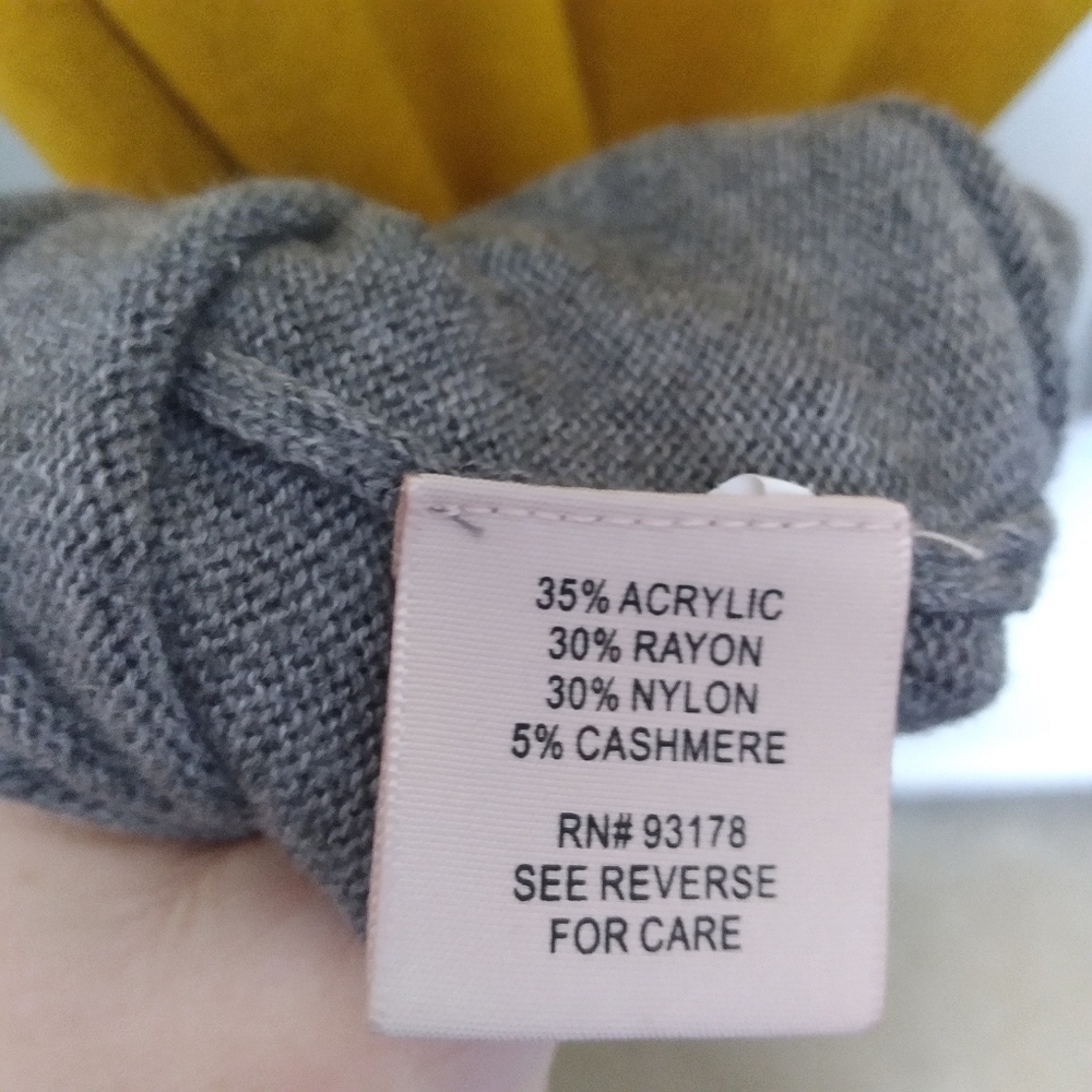 Philosophy Mustard Yellow and Gray Cashmere Blend Sweater Dress Size Medium - Picture 6 of 7